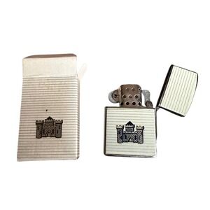 Vintage Supreme Lighter Castle Crest Pinstripe Windproof with Original Box